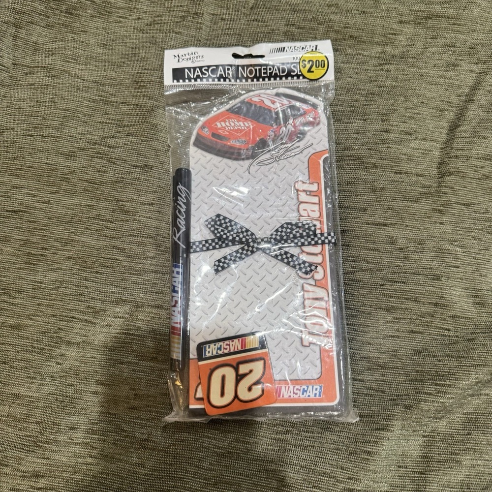 NEW: NASCAR 60 SHEETS MAGNETIC MEMO PAD & TONY STEWART #20 PAD Vintage